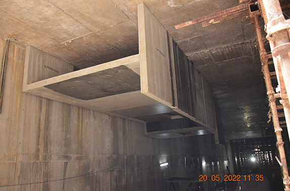 OTE Duct erection work in progress